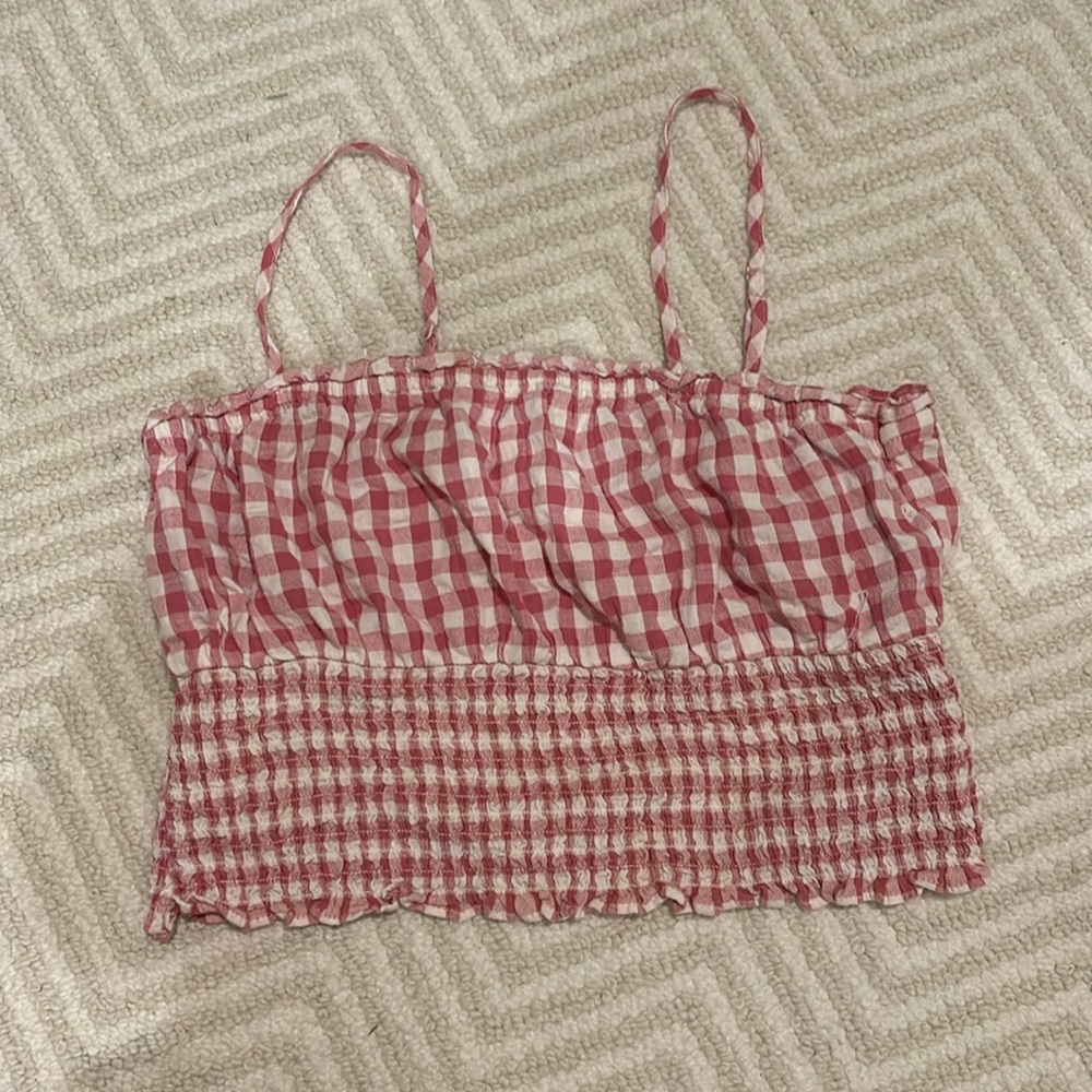 American eagle checked crop top